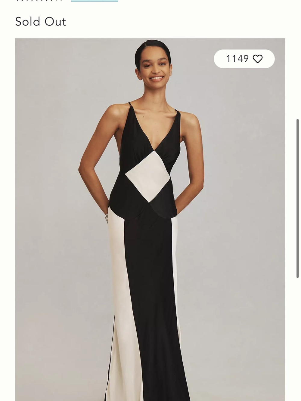 Bardot Adora Contrast V-Neck Maxi Dress- Anthropologie NWT Medium